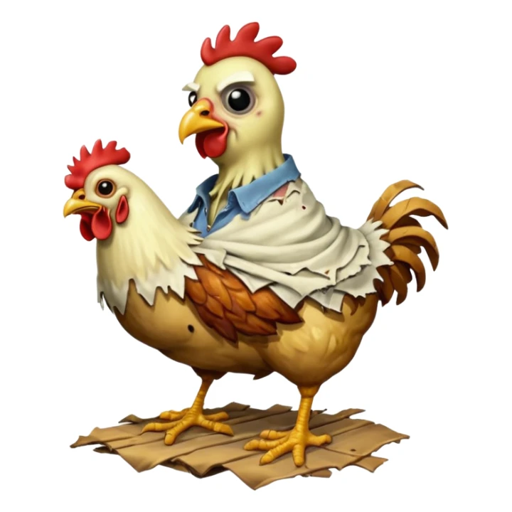 Zombie on top of a chicken sticker