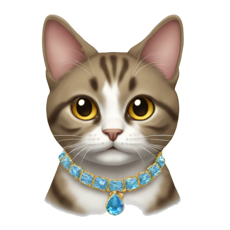 Ruch cat wearing a jewlery sticker