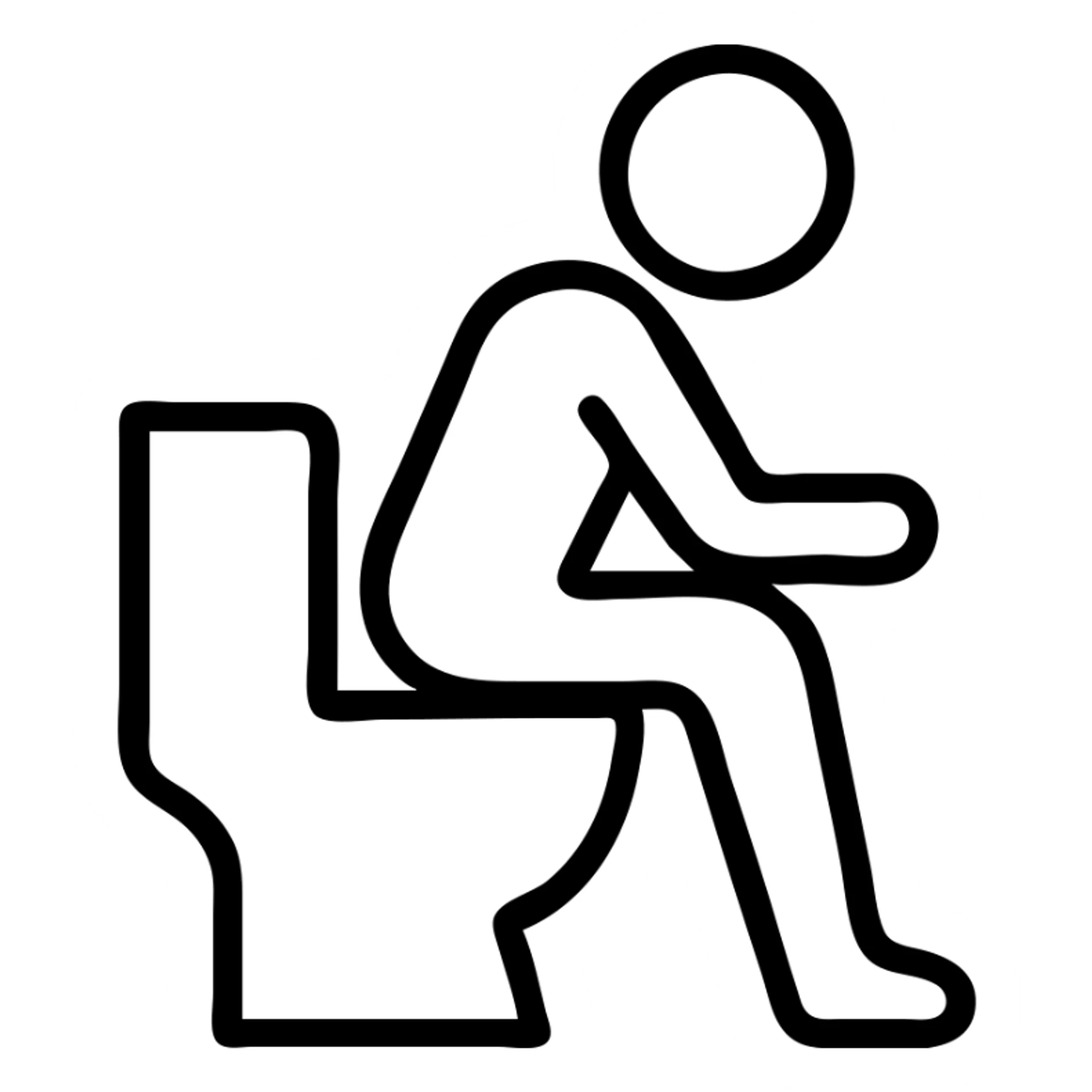 Hyunjin sitting on a toilet, minimalistic, icon style sticker