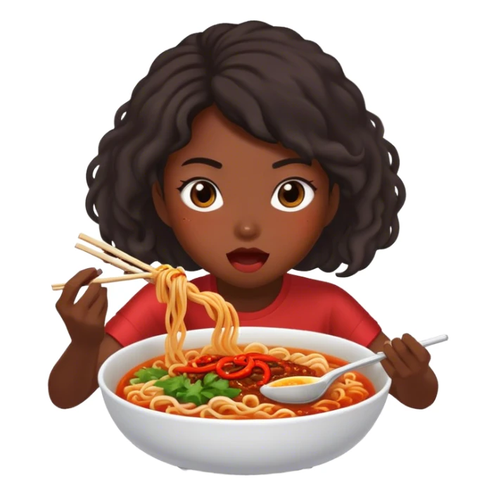 Aya nakamura eating spicy buldak noodles  sticker