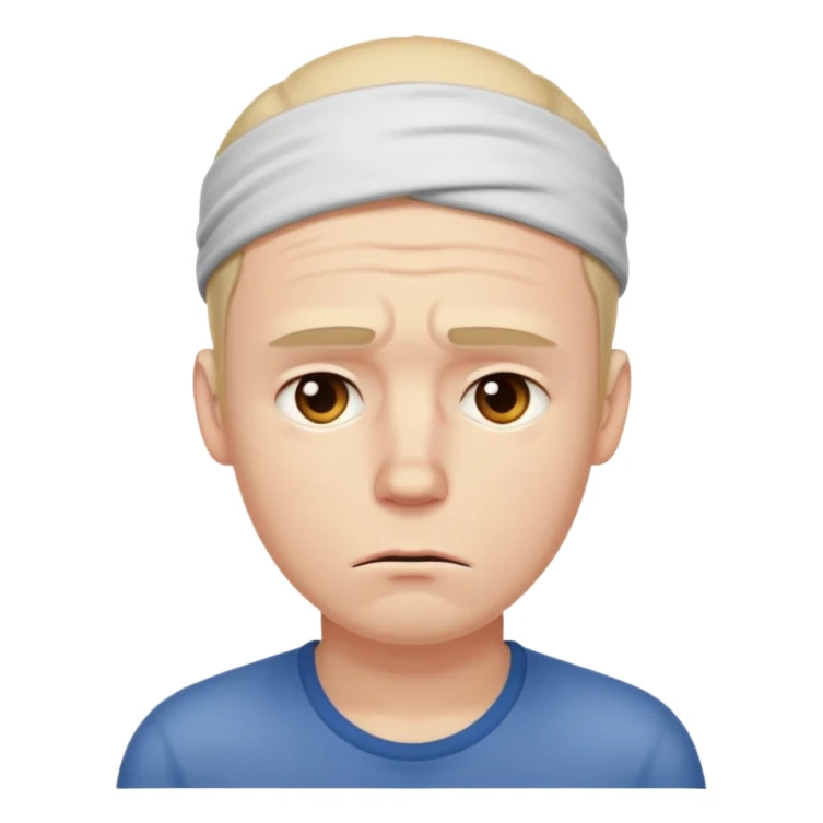 tired sad man with sweat on his forehead sticker