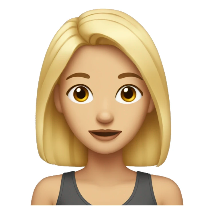 Brown-eyed blonde with a dog sticker