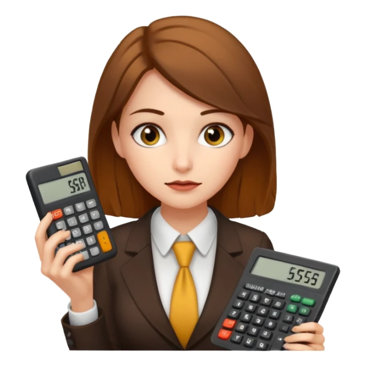 female accountant with calculator covered in shit sticker