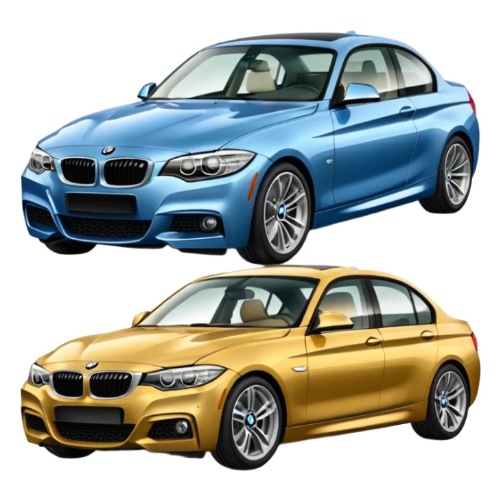 group of 4 BMW cars sticker