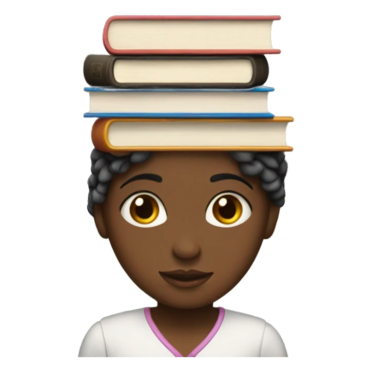 girl with books on her head sticker