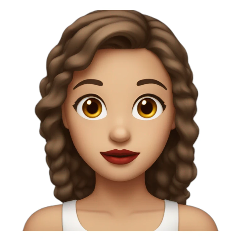 Girl with brown hair, brown eyes and big red lips sticker