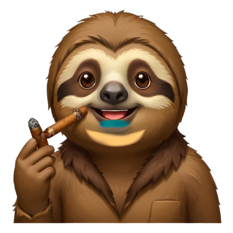 Un perezoso fumando sticker