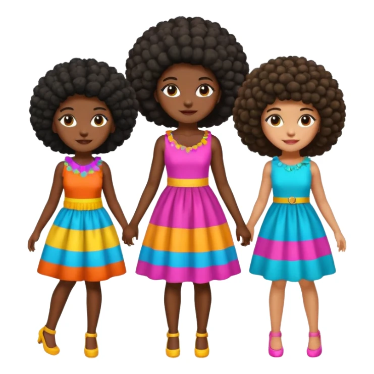 Full body big black girls with afros sticker