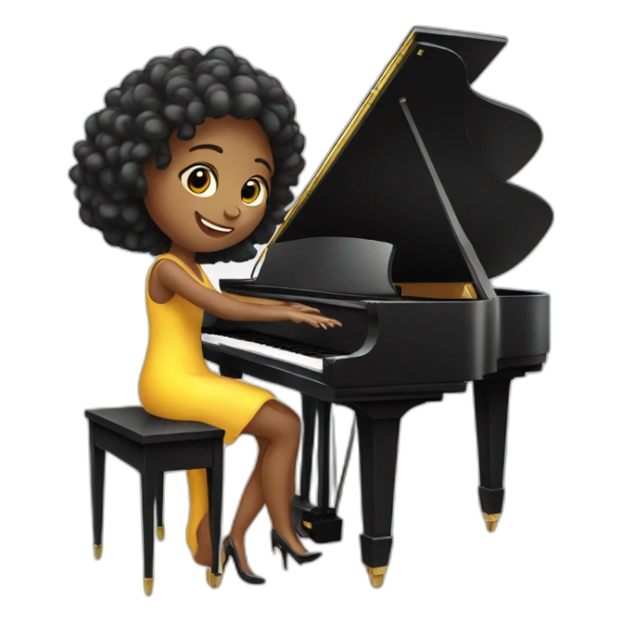 pianist girl with piano sticker