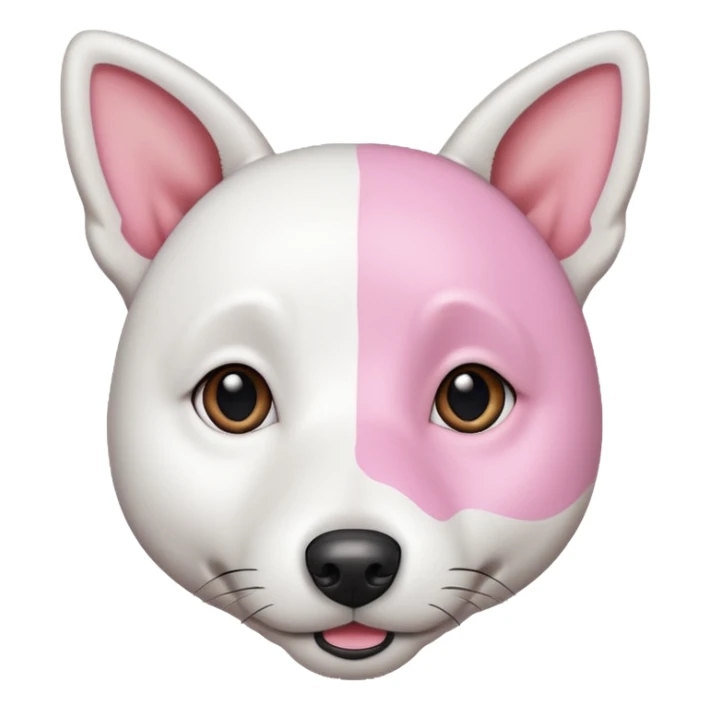 a fully white jack russell the size of a kelpie with a half white face sticker