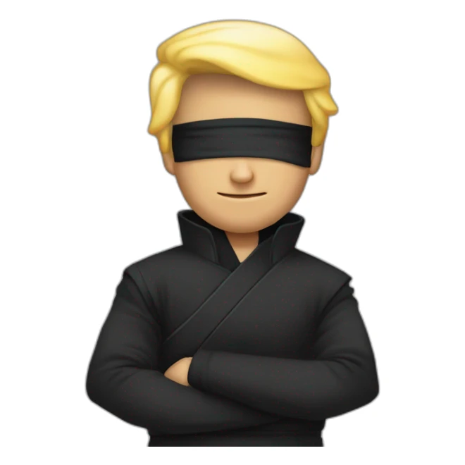 Donanld trump dress like ninja and say Hi sticker