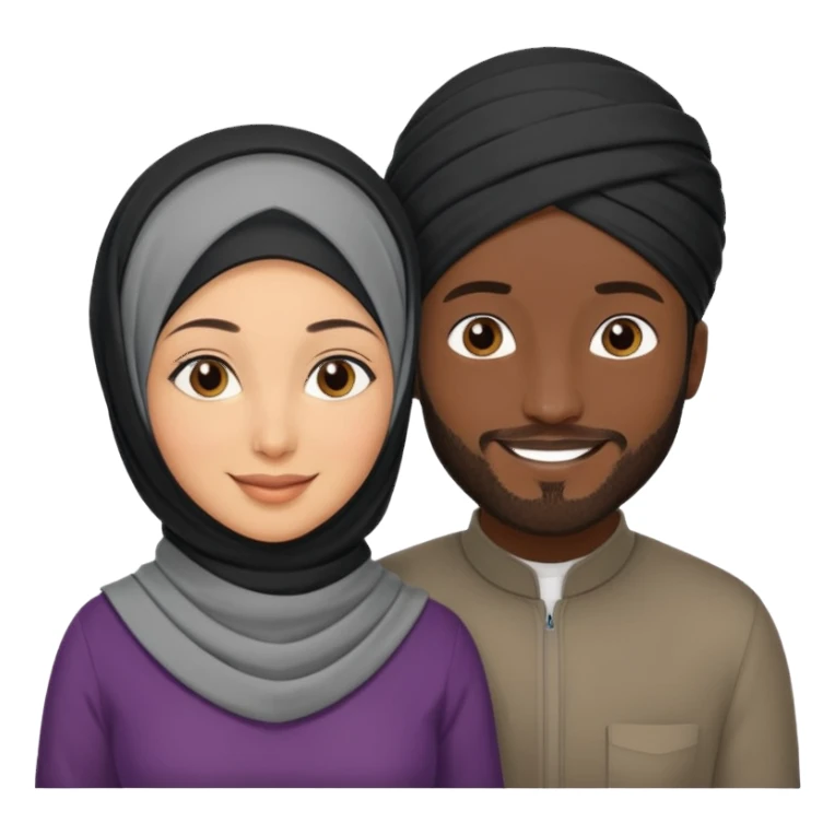 Mixed hijabi wife black husband normal hair  sticker