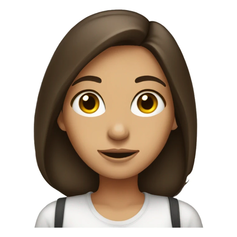 Brunette girl calm after finishing organizing  sticker