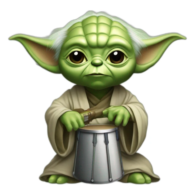 Yoda qui joue de la batterie rock sticker