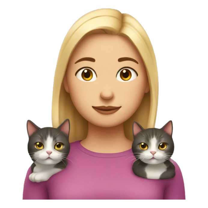 Girl with two fat cats sticker
