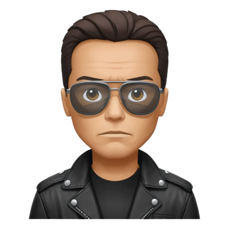 terminator shwartzneger only top in his black glasses and his black jacket sticker