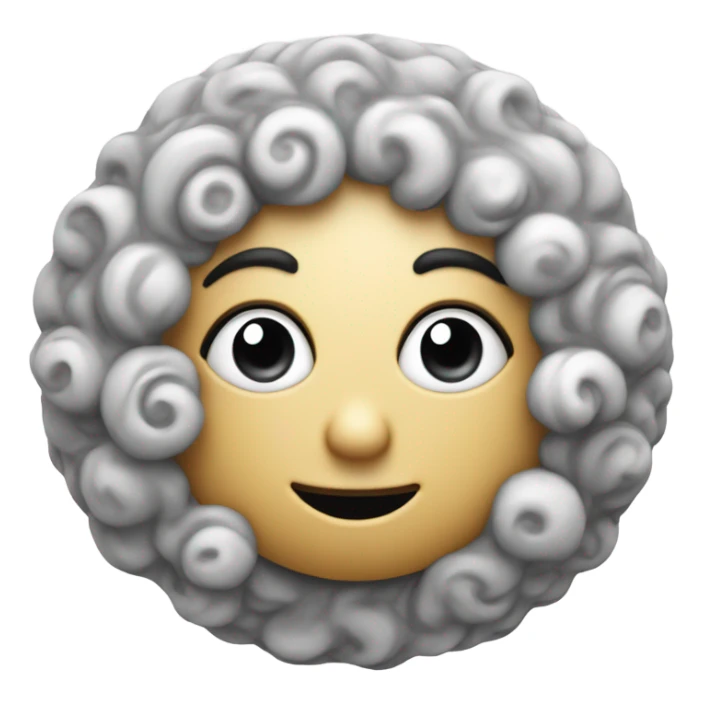 Moon with salt and pepper hair sticker