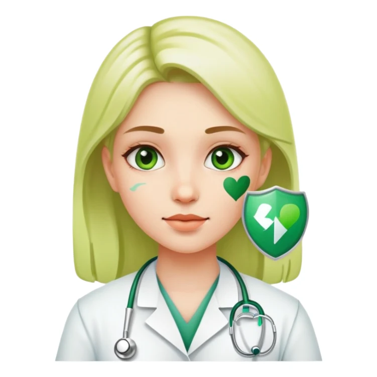 Medical green patch girl sticker