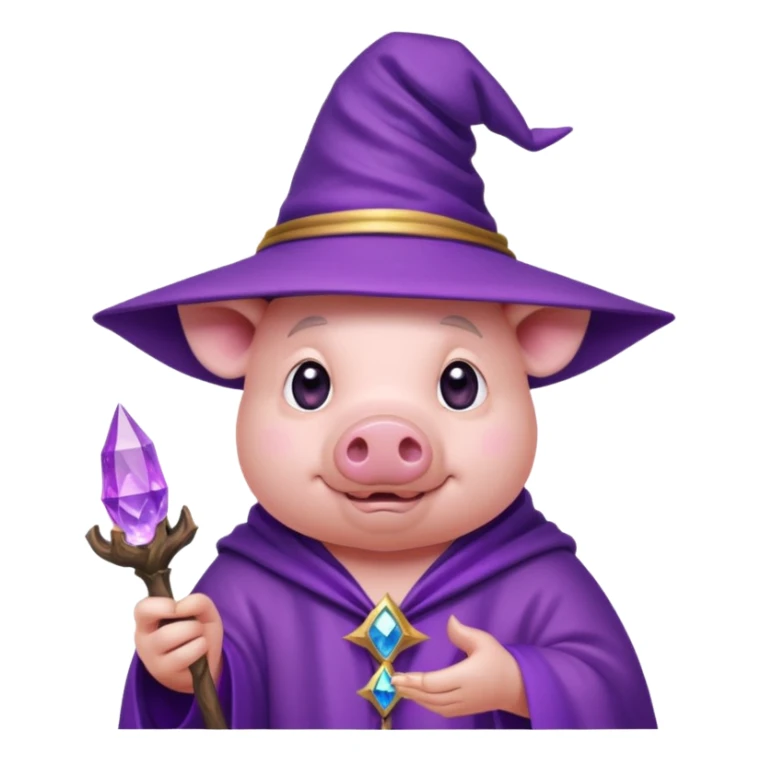 Pig who is a sorcerer with a purple Amethyst  sticker