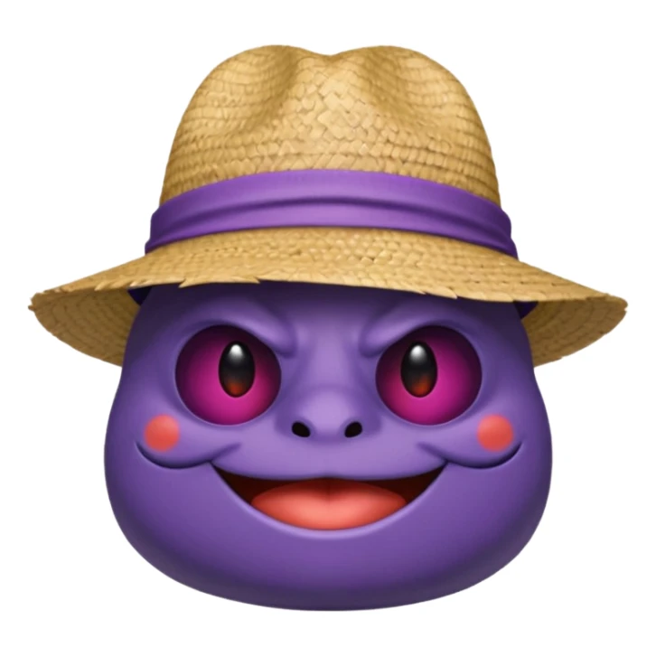 Gengar cute with sun glasses and a straw hat sticker