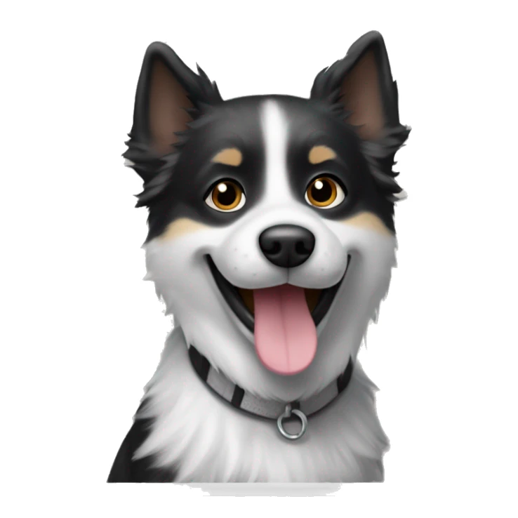 Small black and grey American Eskimo/Terrier mix dog smiling sticker