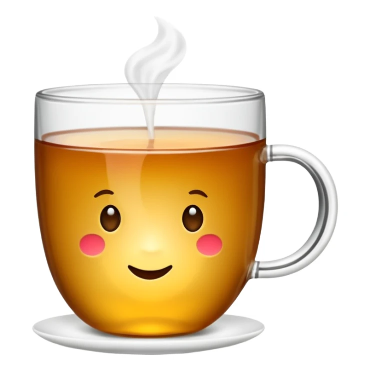 Une tasse de thé chaude avec le sachet de thé qui infuse. sticker