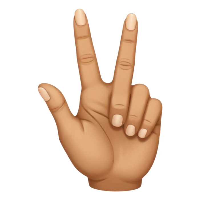 rock hand with the middle and index finger crossing over, middle behind index sticker