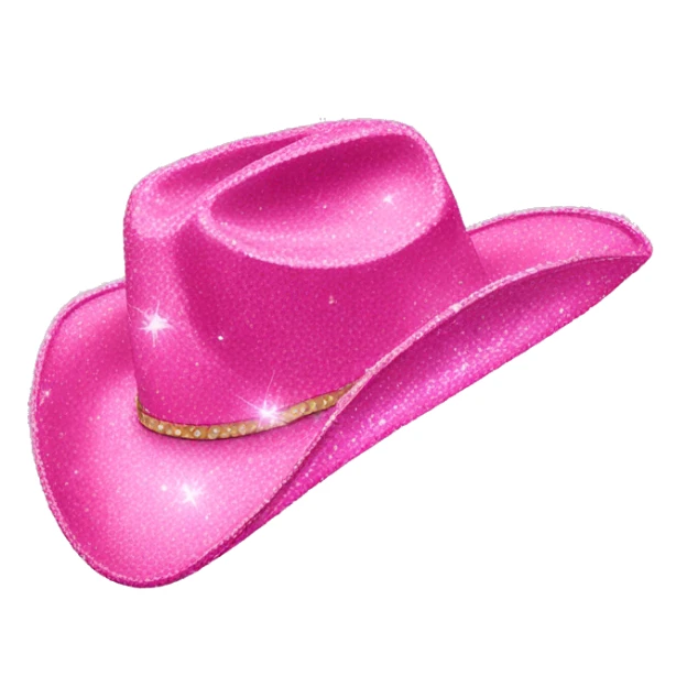 pink glittery cowgirl hat sticker