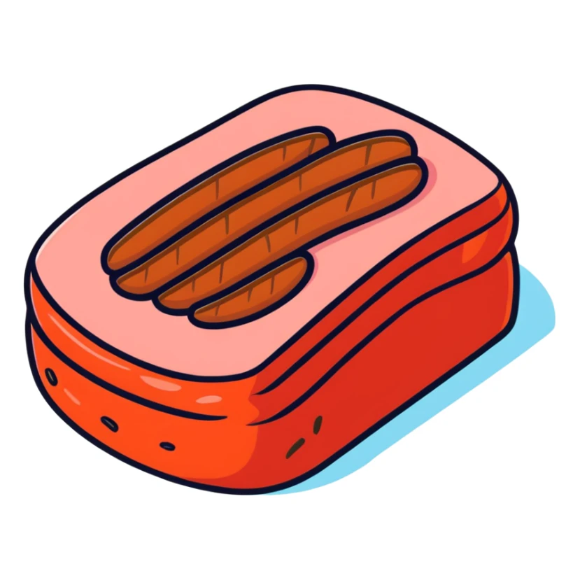 steak in cartoonish sticker style, bright colors, no background sticker