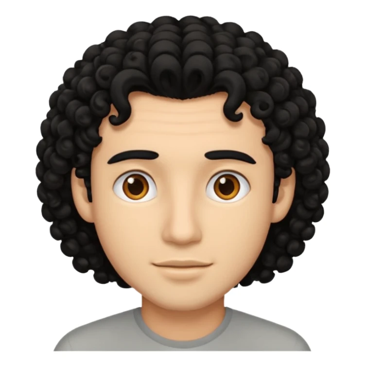 man with curly black hair  sticker