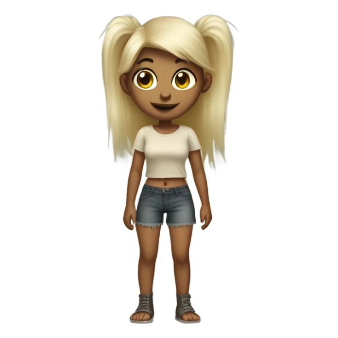 Girl with troll body sticker