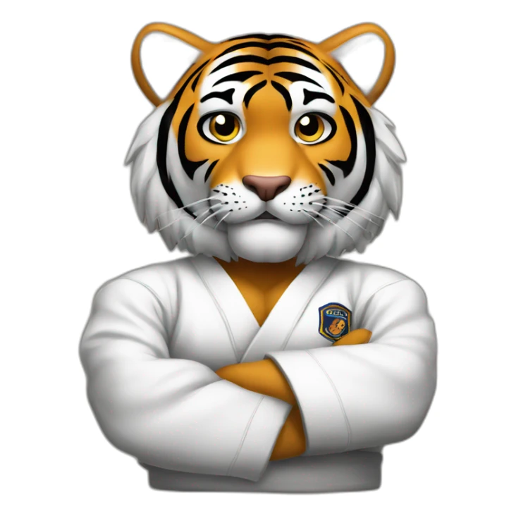 Tiger Barely  jiu jitsu with his arms crossed sticker