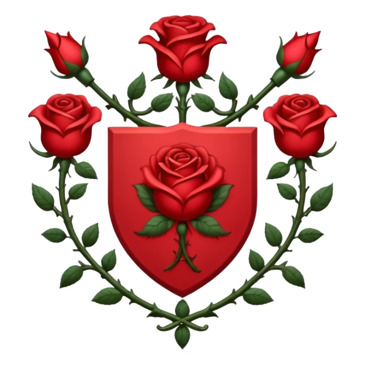 brasão medieval rosa de sangue vermelha sticker