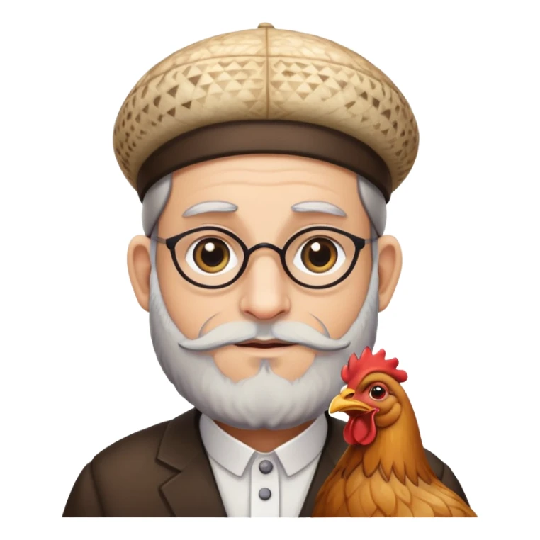 Israeli rabbi with chicken sticker