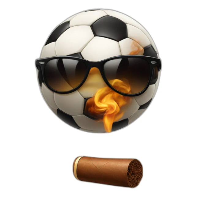 soccer ball wearing shades smoking a cigar sticker