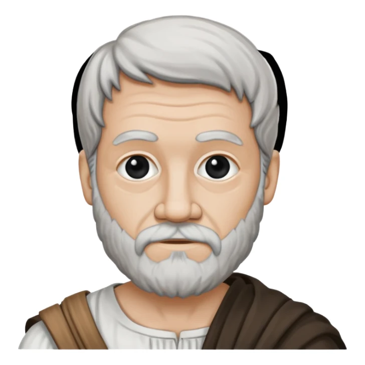 Aristotle portrait, hand-drawn look, as a black-and-white sketch sticker