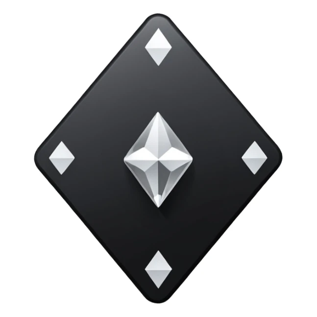 3d diamond shape matte black. diamond shape like on a playing card sticker