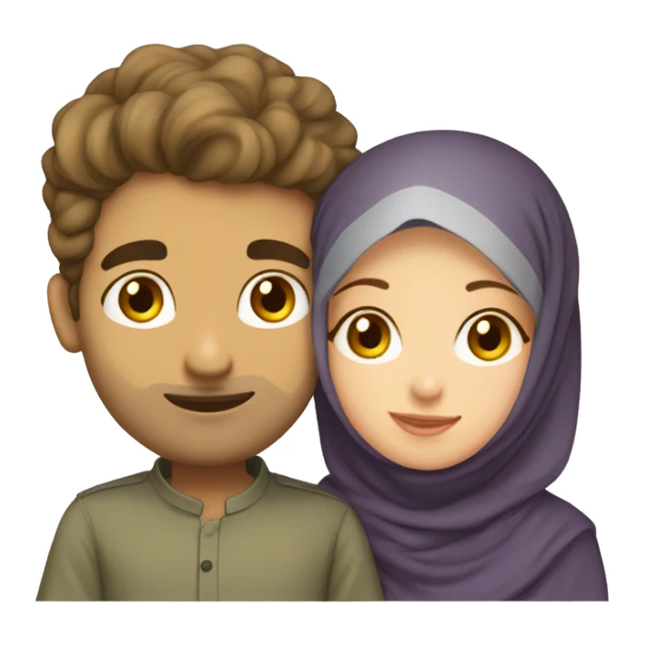 A Pakistani guy kissing a light skinned Pakistani hijabi girl sticker