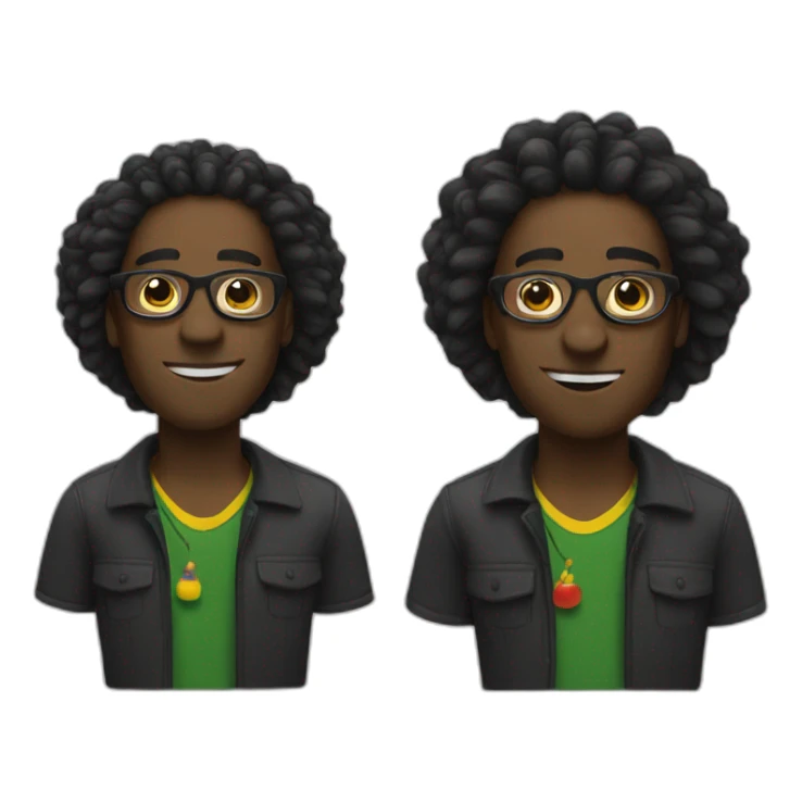 black men with rasta hair and glasses sticker