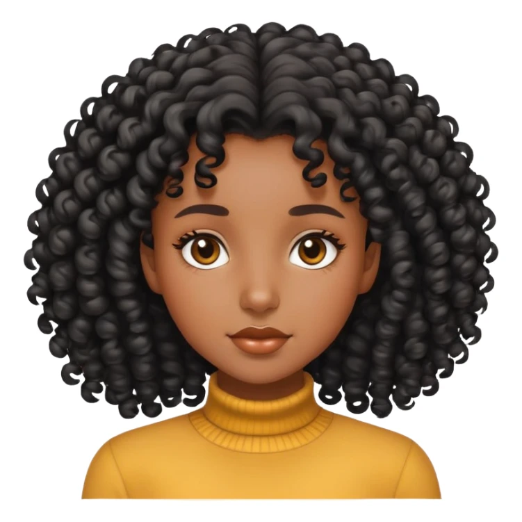 Black girl with curly hair  sticker