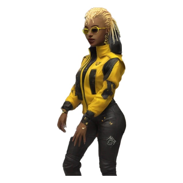 yellow cyber punk in front of Lamborghini  sticker