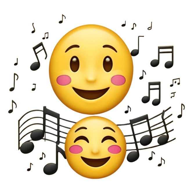 Thank you emoji with musical notes sticker