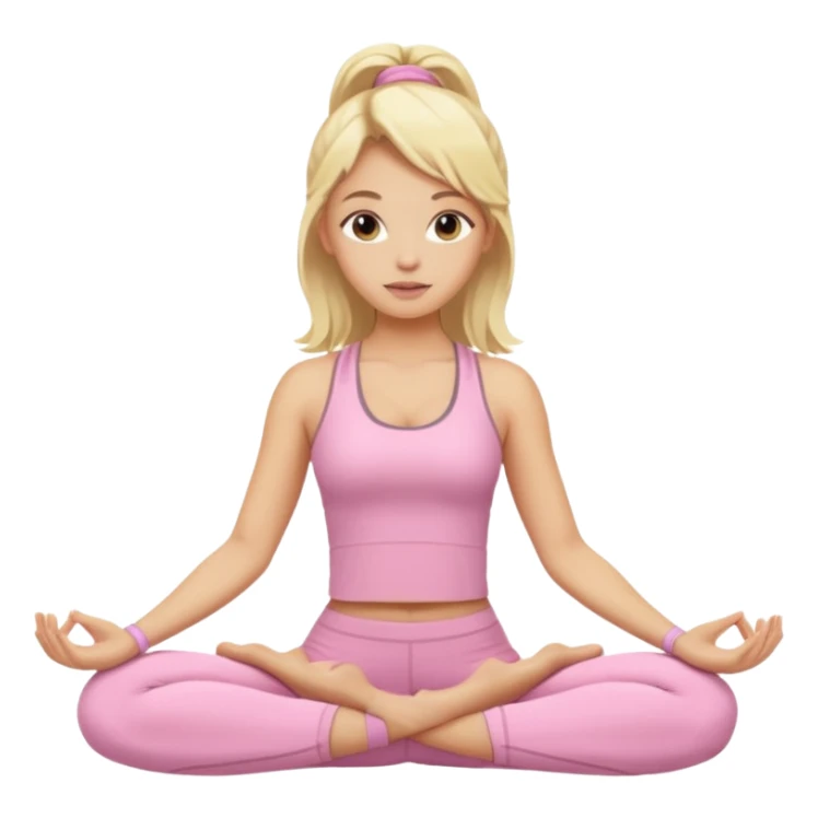 Blonde girl with light pink yoga clothes sticker