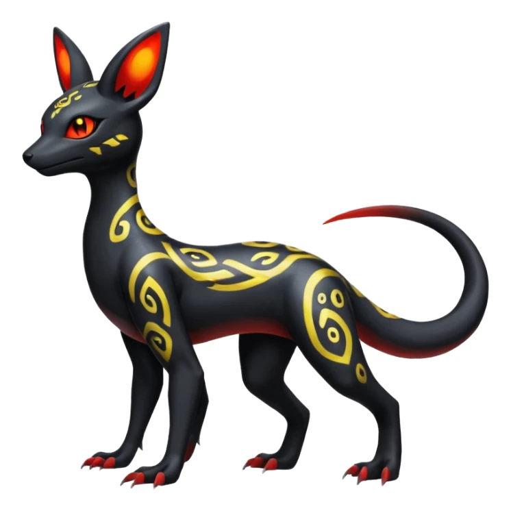 Salandit-Silvally-Umbreon-Fakémon-hybrid-creature (full body)  sticker