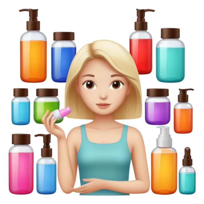 aesthetic girl skincare products  sticker
