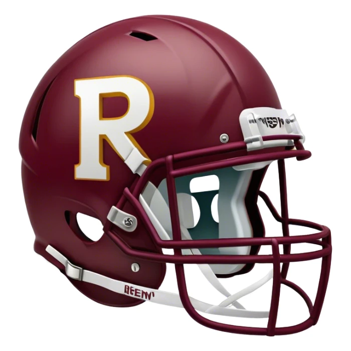 Maroon football helmet with the letter R on it  sticker