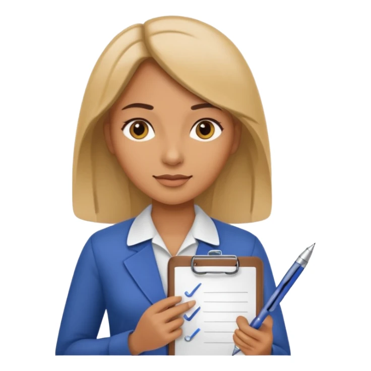 women with clipboard and pen sticker