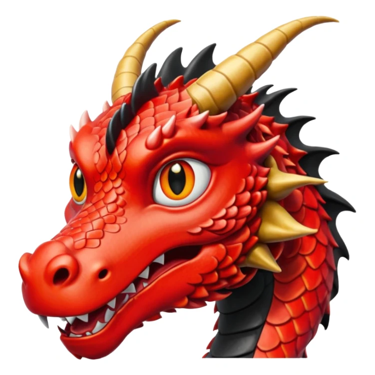 Dragon Japonais Rouge et noir floqué UMAMI sticker