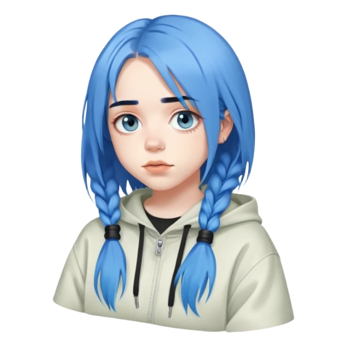 billie eilish blue hair cute look sticker
