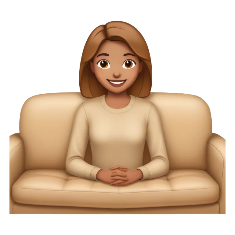 smiling woman on couch indoors sticker